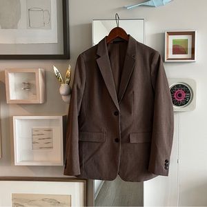 *SOLD* Uniqlo Brown Check Oversized Blazer, Sz S